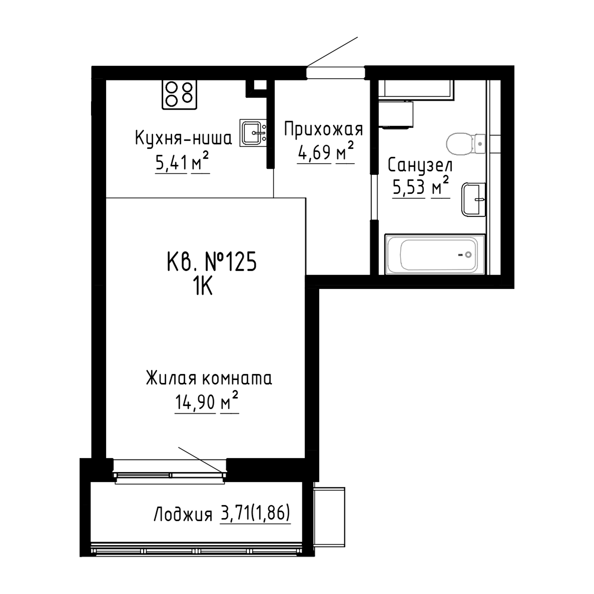 ЖК ДНС Сити (DNS Сити), Студия 32,4 м2, за 5 400 550 ₽, 3 этаж